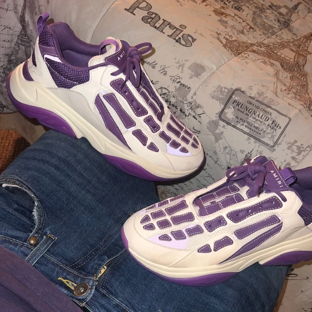 Ksubi ホワイト slim fit drip purple amiri 28 AMIRI | Shoes | Amiriwhite Purple Bone Runner Sneakers | Poshmark